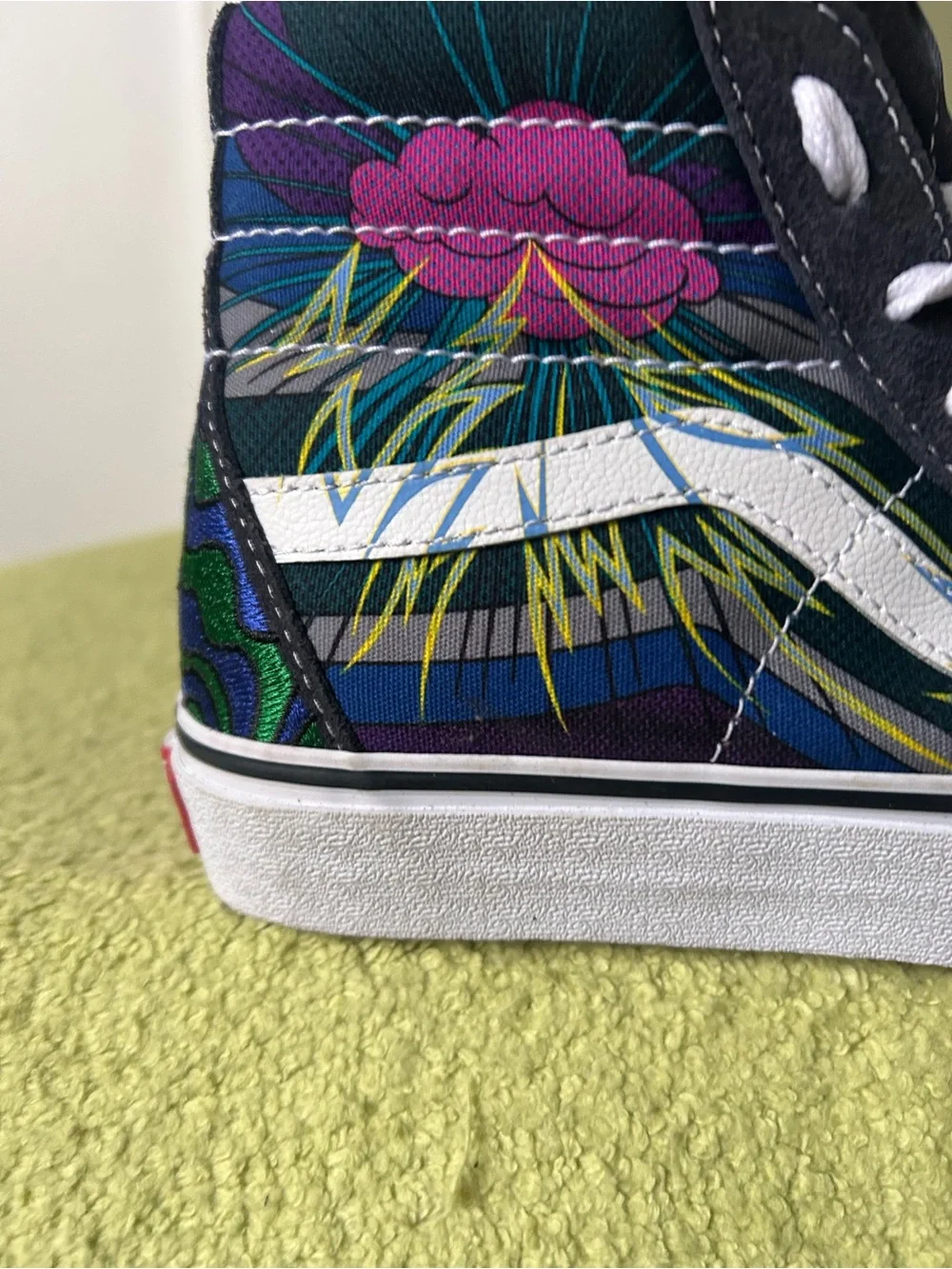 New Vans Women’s Navy Blue  green with purple Slip-On Sneakers